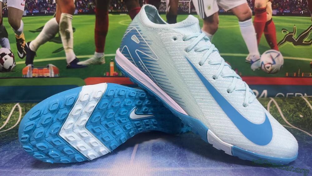 Nike Air Zoom Mercurial Vapor 16 Elite TF Football Shoes - Jade/Beige/Blue