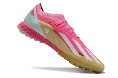 Adidas X 23 Crazyfast.1 TF Football Shoes - Pink/White/Gold