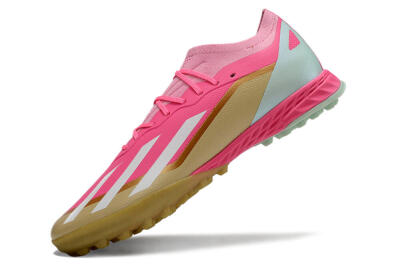 Adidas X 23 Crazyfast.1 TF Football Shoes - Pink/White/Gold