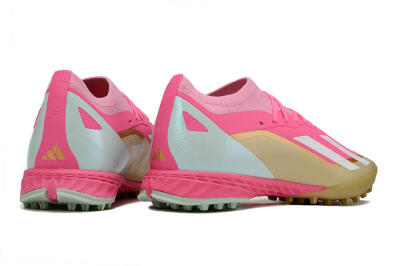 Adidas X 23 Crazyfast.1 TF Football Shoes - Pink/White/Gold