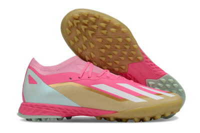 Adidas X 23 Crazyfast.1 TF Football Shoes - Pink/White/Gold