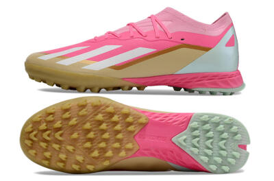 Adidas X 23 Crazyfast.1 TF Football Shoes - Pink/White/Gold