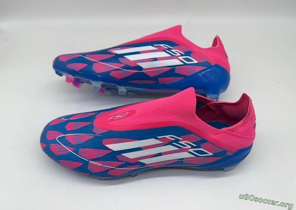 Adidas F50 Elite Laceless FG Football Boots - Blue/Pink/White
