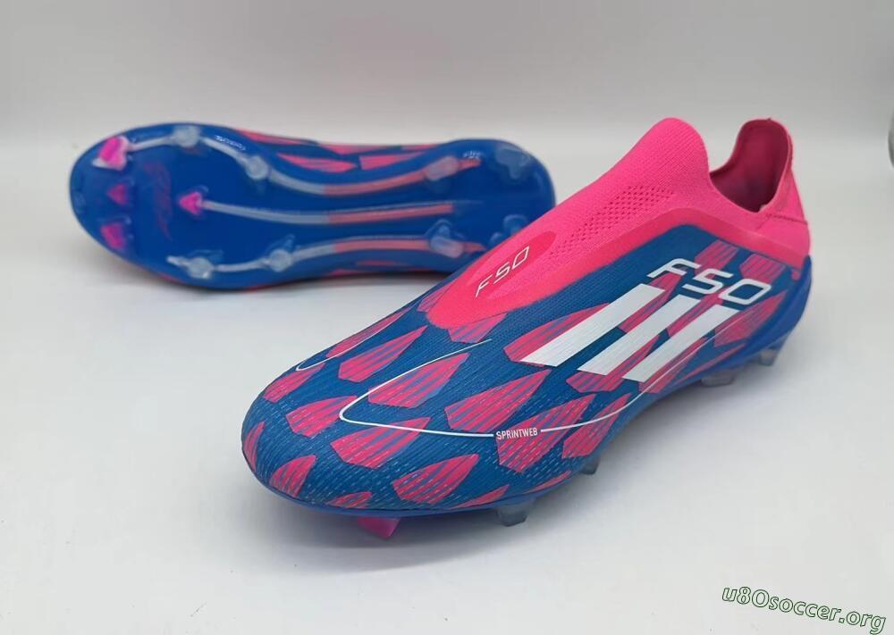 Adidas F50 Elite Laceless FG Football Boots - Blue/Pink/White