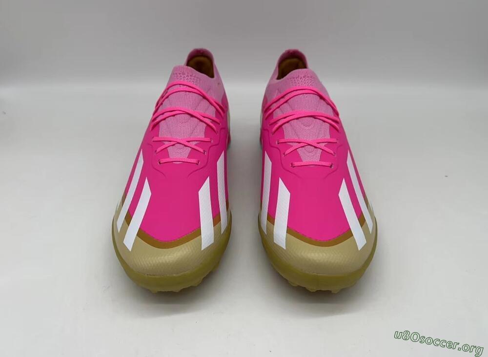 Adidas X 23 Crazyfast.1 TF Football Shoes - Pink/White/Gold