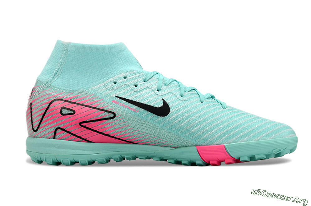 Nike Air Zoom Mercurial Superfly 10 Elite TF Football Shoes - Green/Pink/Black 4