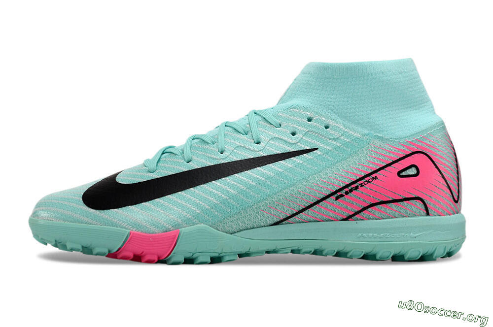 Nike Air Zoom Mercurial Superfly 10 Elite TF Football Shoes - Green/Pink/Black 3