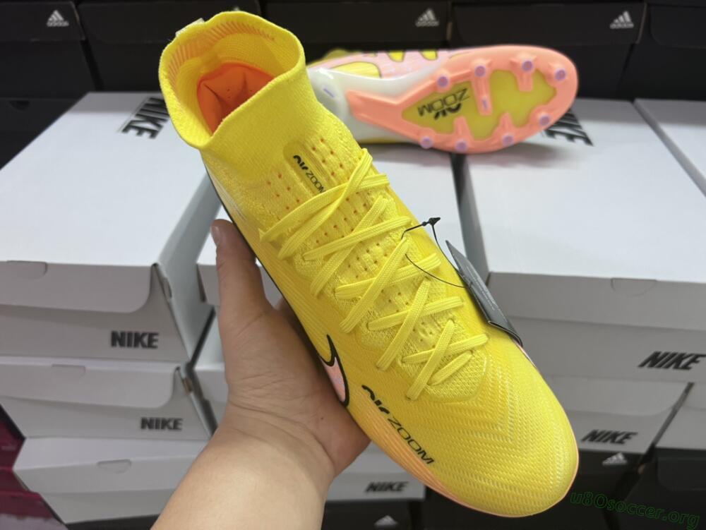 Nike Air Zoom Mercurial Superfly 9 Elite FG Football Boots - Yellow/Pink