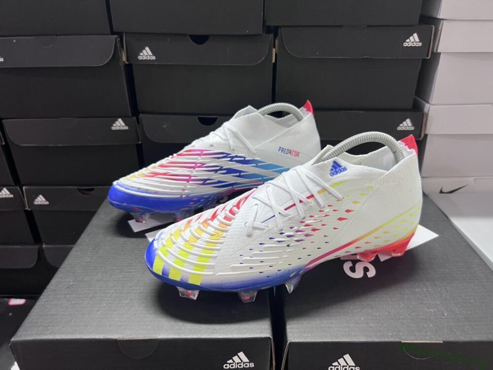 Adidas Predator FIFA World Cup Qatar 2022 Edge+ FG Football Boots - White/Red/Blue