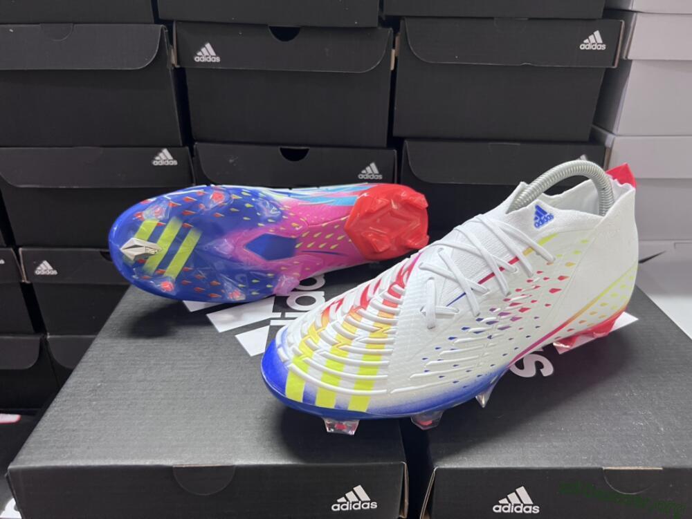 Adidas Predator FIFA World Cup Qatar 2022 Edge+ FG Football Boots - White/Red/Blue