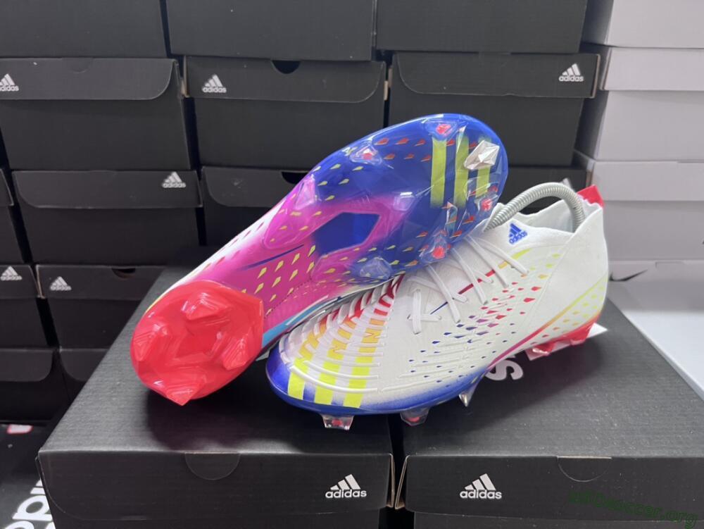 Adidas Predator FIFA World Cup Qatar 2022 Edge+ FG Football Boots - White/Red/Blue