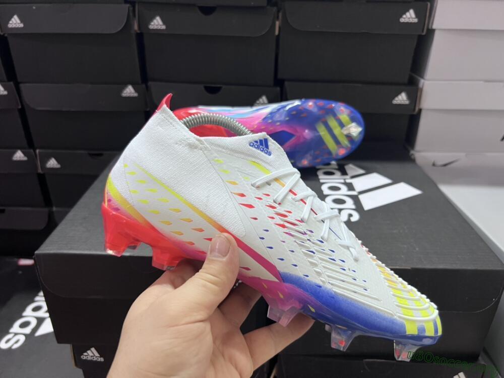 Adidas Predator FIFA World Cup Qatar 2022 Edge+ FG Football Boots - White/Red/Blue
