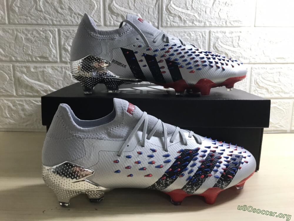 Adidas Predator Freak.1 FG Football Boots - Silver/Blue/Red/Black