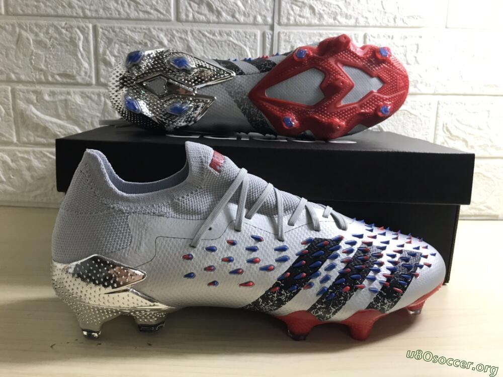 Adidas Predator Freak.1 FG Football Boots - Silver/Blue/Red/Black