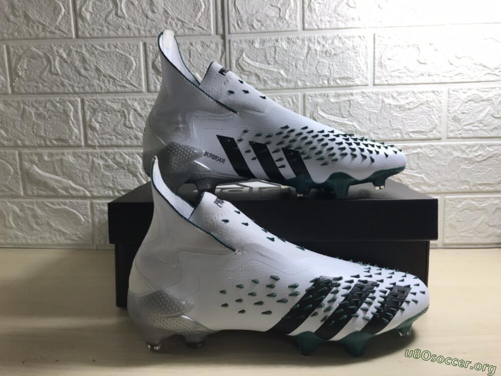 Adidas Predator Freak+ FG Football Boots - White/Black/Green