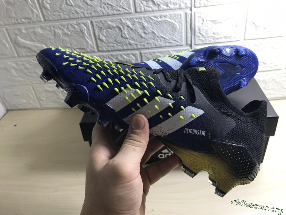 Adidas Predator Freak.1 Low FG Football Boots - Black/Blue/Green