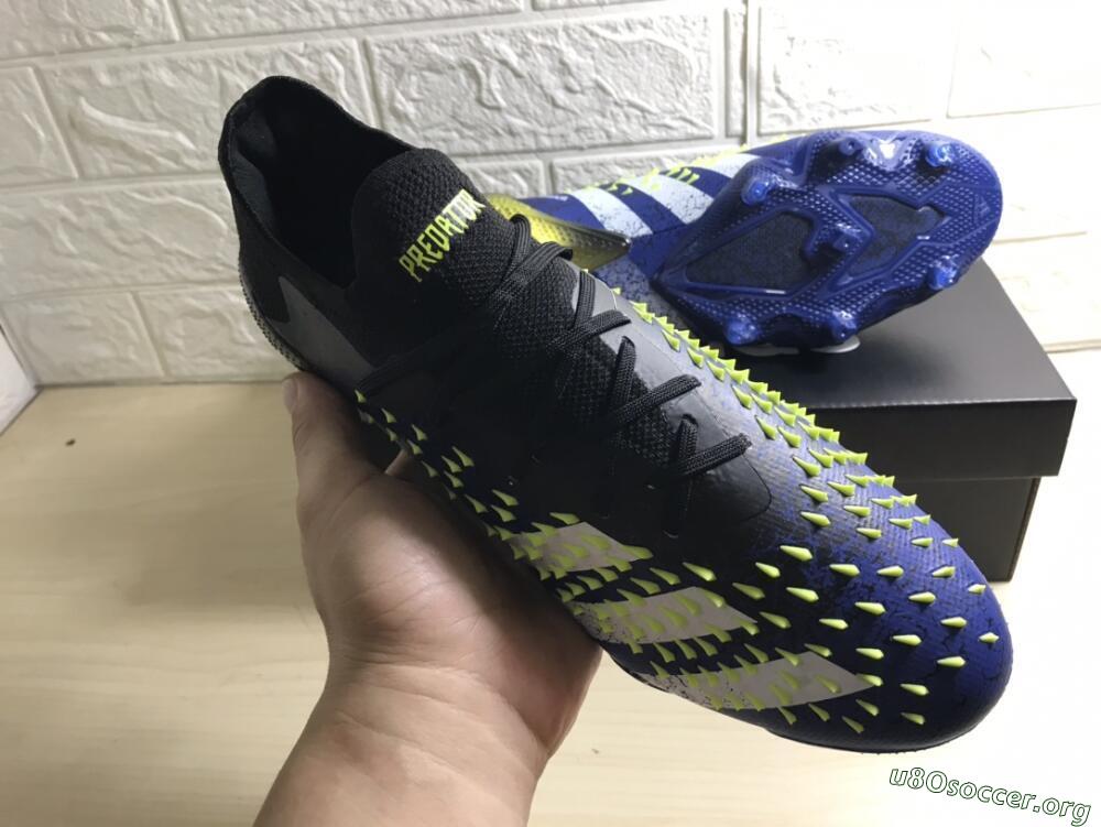 Adidas Predator Freak.1 Low FG Football Boots - Black/Blue/Green