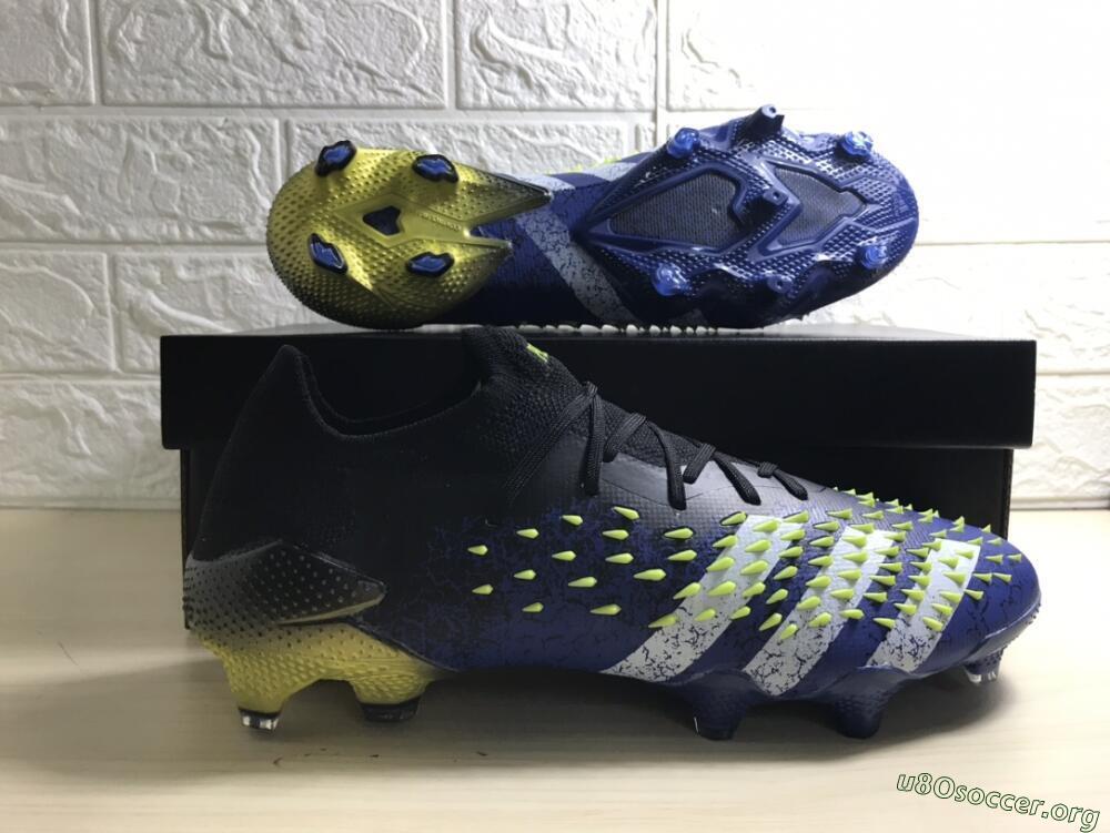Adidas Predator Freak.1 Low FG Football Boots - Black/Blue/Green