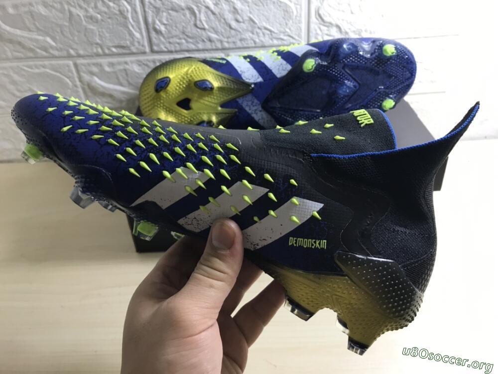 Adidas Predator Freak+ FG Football Boots - Black/White/Blue