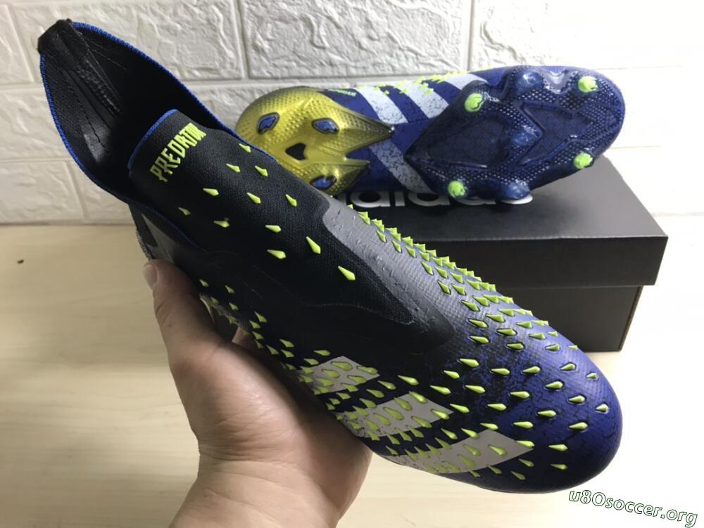 Adidas Predator Freak+ FG Football Boots - Black/White/Blue