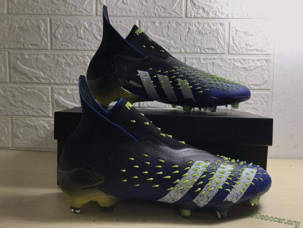 Adidas Predator Freak+ FG Football Boots - Black/White/Blue