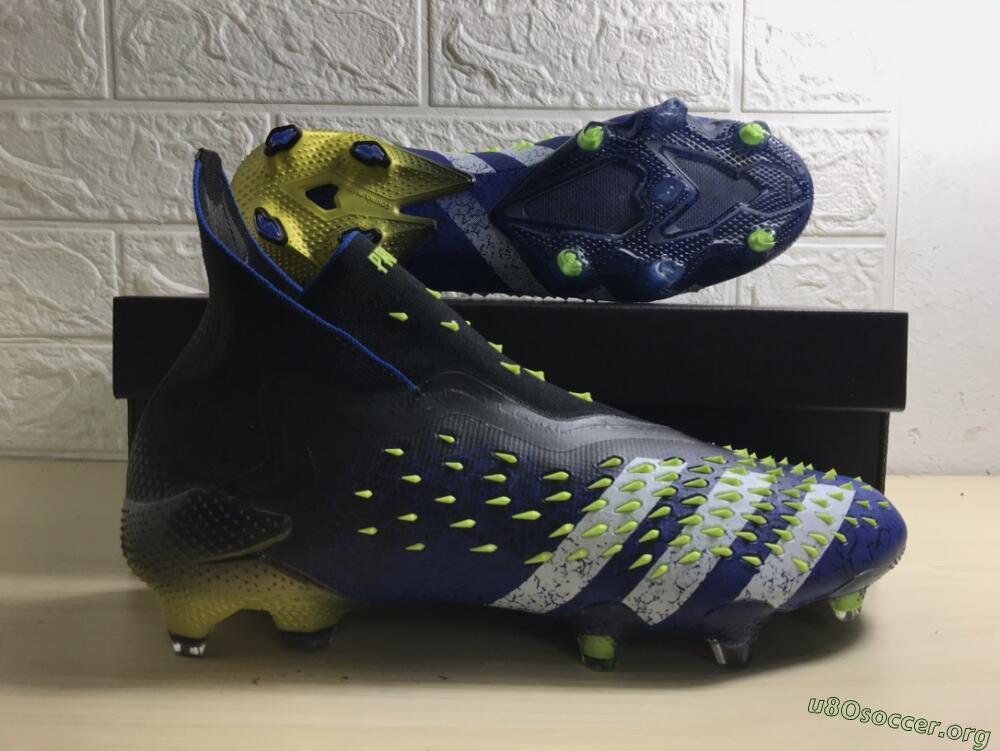 Adidas Predator Freak+ FG Football Boots - Black/White/Blue