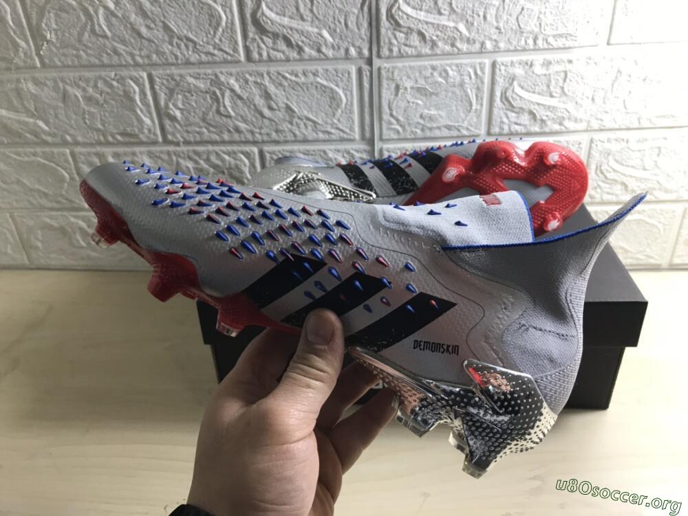 Adidas Predator Freak+ FG Football Boots - Silver/Black/Blue/Red
