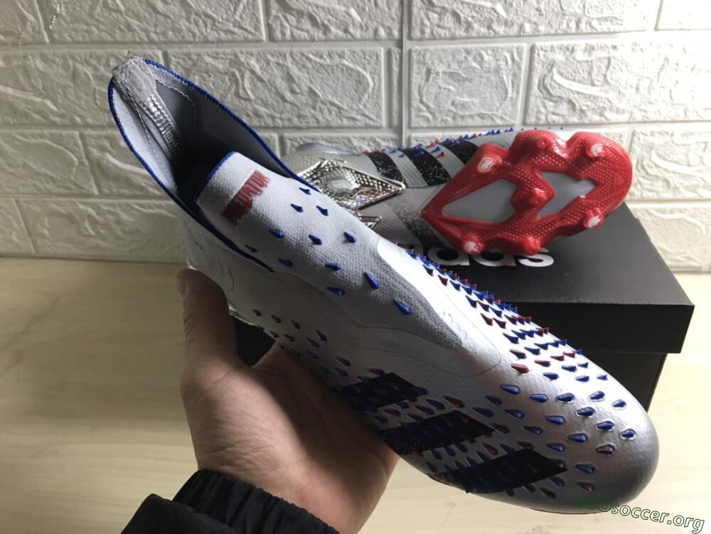 Adidas Predator Freak+ FG Football Boots - Silver/Black/Blue/Red