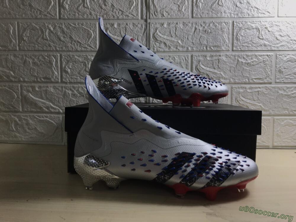 Adidas Predator Freak+ FG Football Boots - Silver/Black/Blue/Red