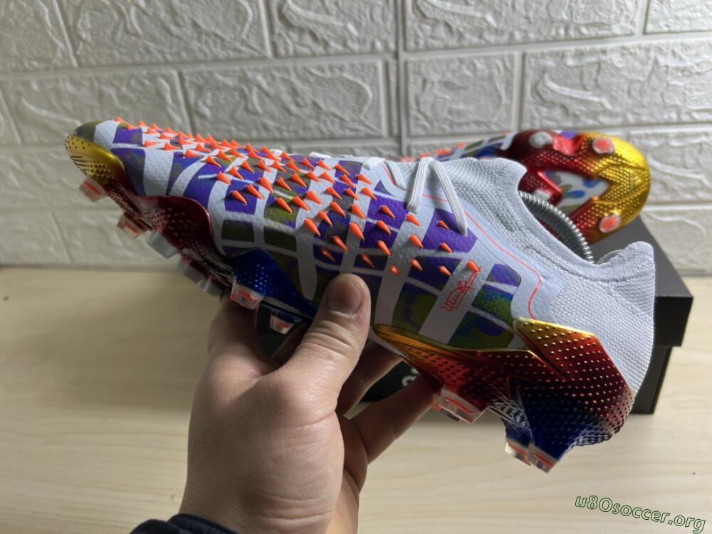 Adidas Predator Freak.1 Low FG Football Boots - White/Blue/Orange/Gold