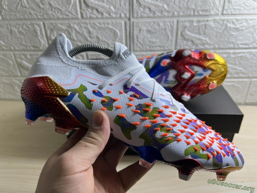 Adidas Predator Freak.1 Low FG Football Boots - White/Blue/Orange/Gold