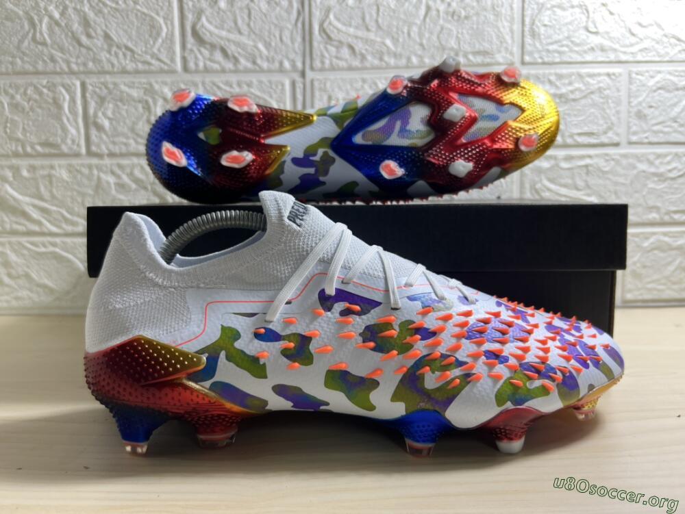 Adidas Predator Freak.1 Low FG Football Boots - White/Blue/Orange/Gold
