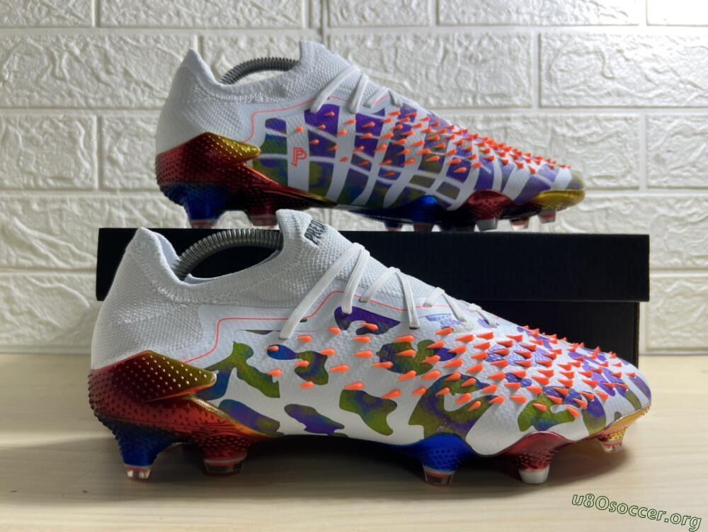 Adidas Predator Freak.1 Low FG Football Boots - White/Blue/Orange/Gold