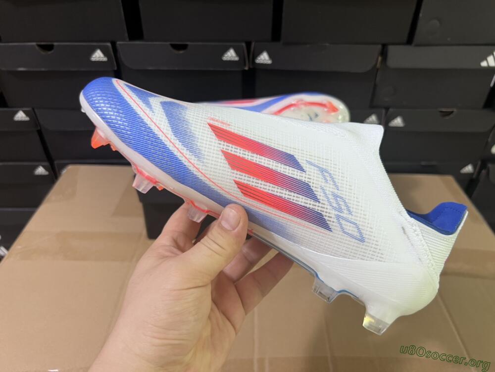 Adidas F50 Adizero FG Football Boots - White/Blue/Orange