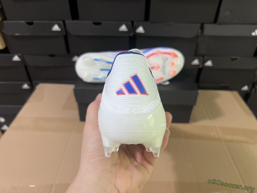 Adidas F50 Adizero FG Football Boots - White/Blue/Orange