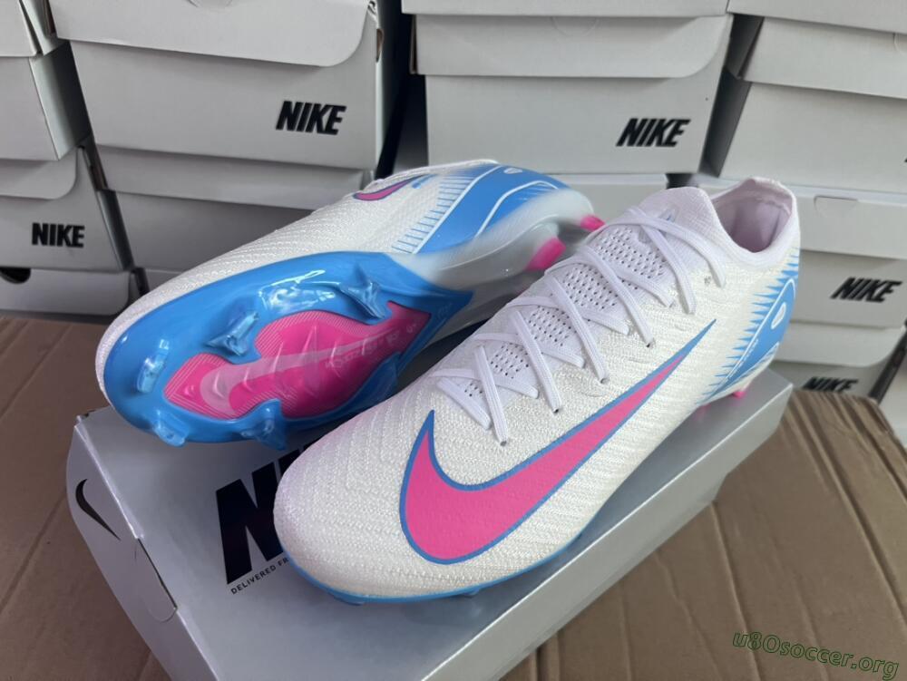Nike Air Zoom Mercurial Vapor 16 Elite FG Football Boots - White/Pink/Blue
