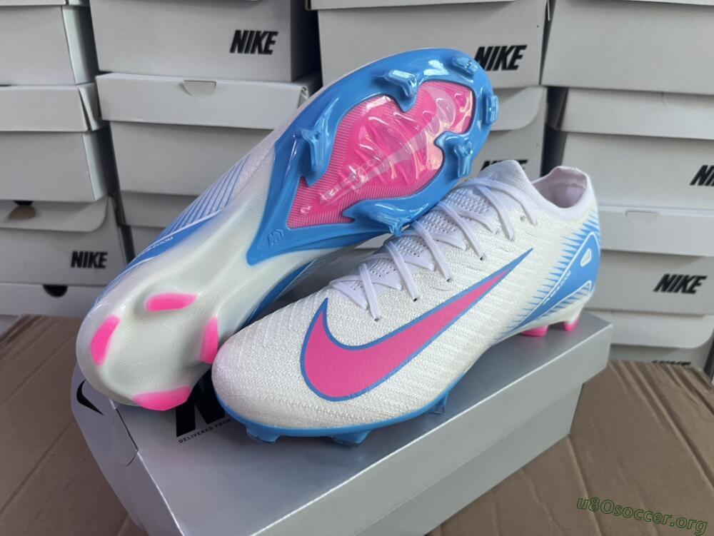 Nike Air Zoom Mercurial Vapor 16 Elite FG Football Boots - White/Pink/Blue