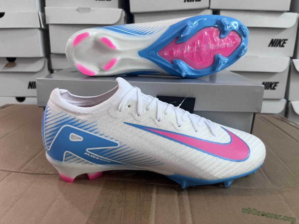 Nike Air Zoom Mercurial Vapor 16 Elite FG Football Boots - White/Pink/Blue