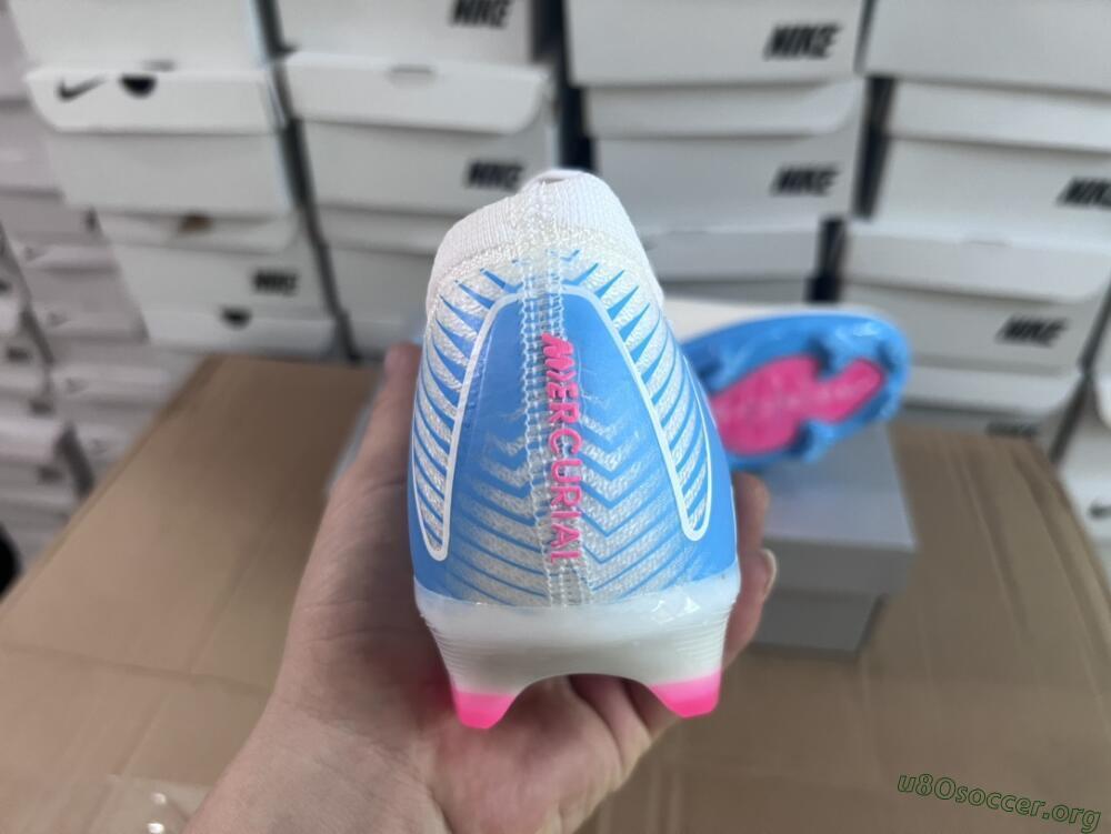 Nike Air Zoom Mercurial Vapor 16 Elite FG Football Boots - White/Pink/Blue