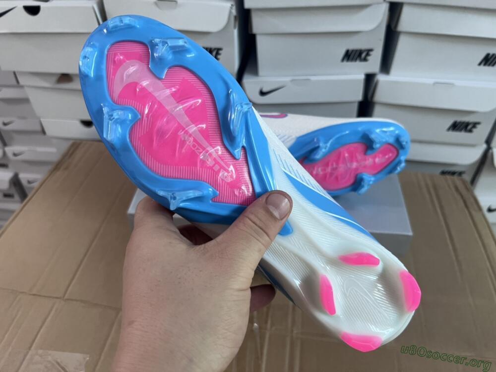 Nike Air Zoom Mercurial Vapor 16 Elite FG Football Boots - White/Pink/Blue