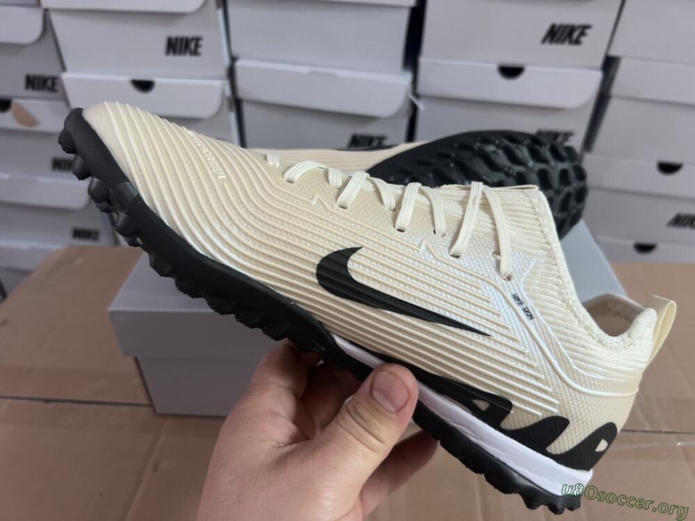Nike Air Zoom Mercurial Vapor 15 Elite TF Football Shoes - Beige/Black/White