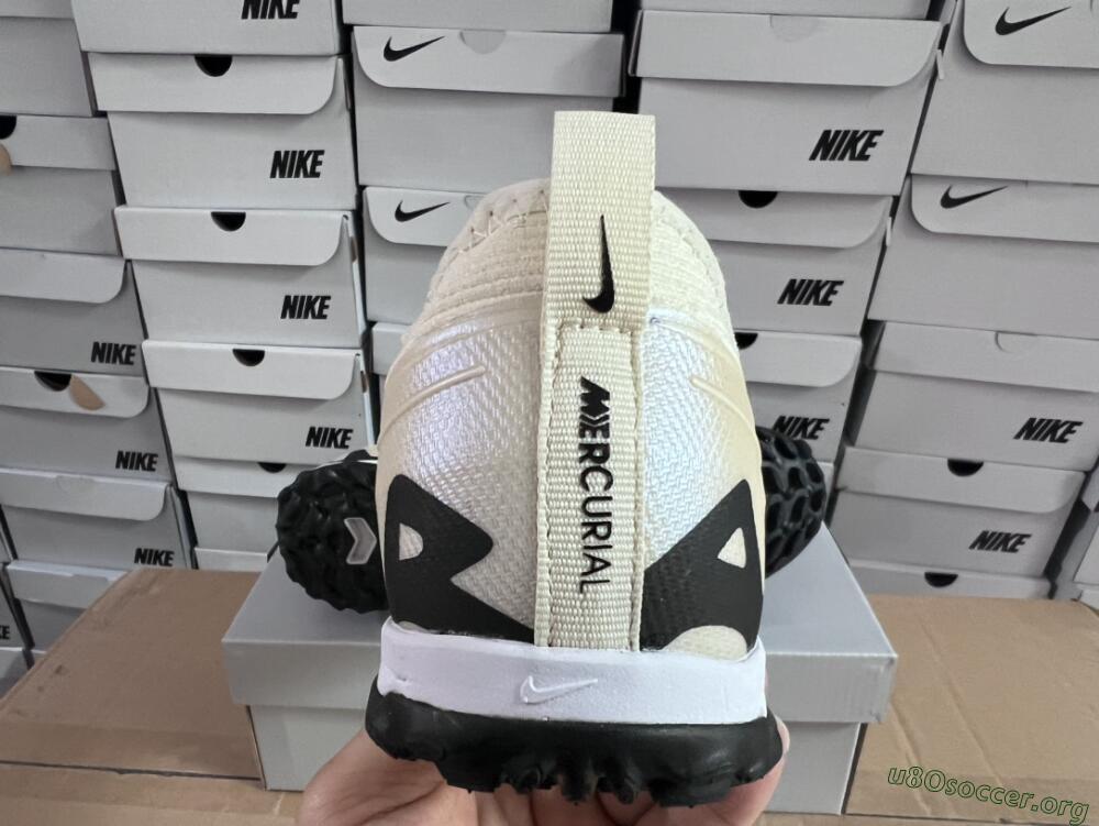 Nike Air Zoom Mercurial Vapor 15 Elite TF Football Shoes - Beige/Black/White