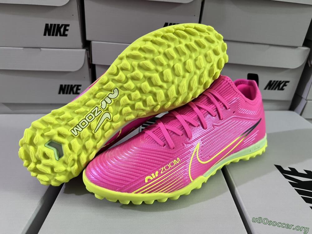 Nike Air Zoom Mercurial Vapor 15 Pro TF Football Shoes - Pink/Yellow/Green/Black