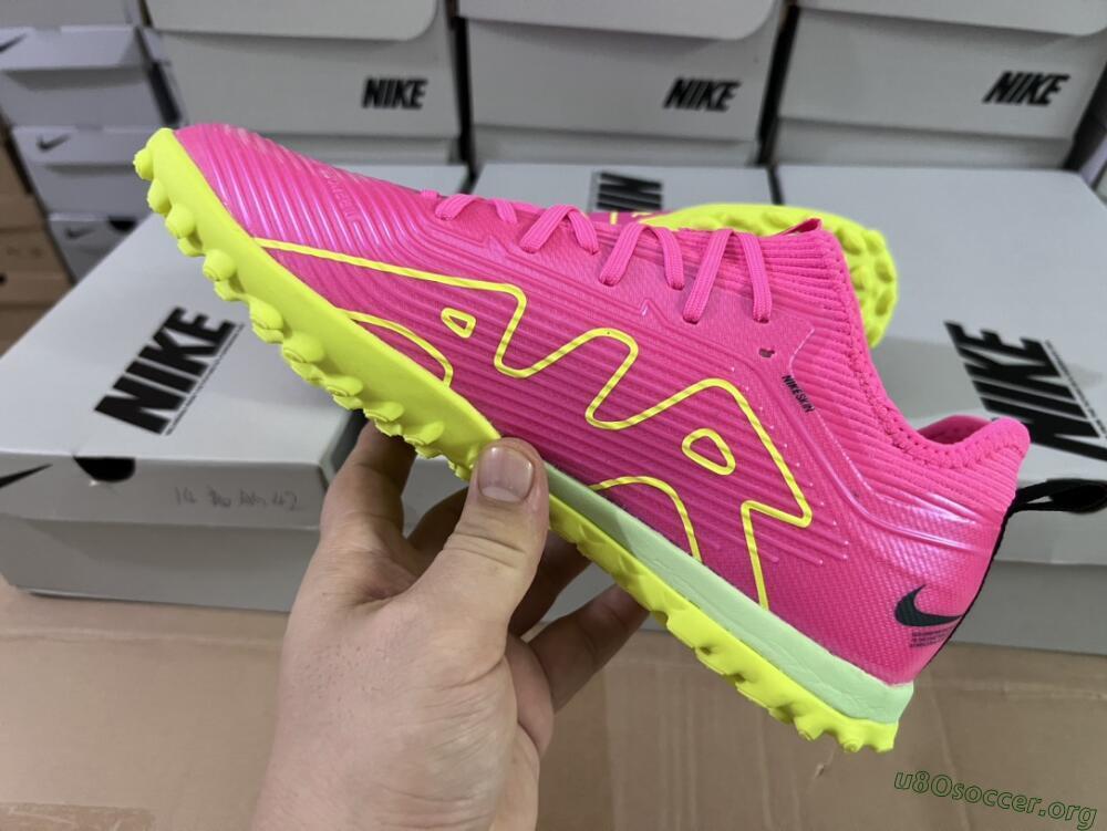 Nike Air Zoom Mercurial Vapor 15 Pro TF Football Shoes - Pink/Yellow/Green/Black