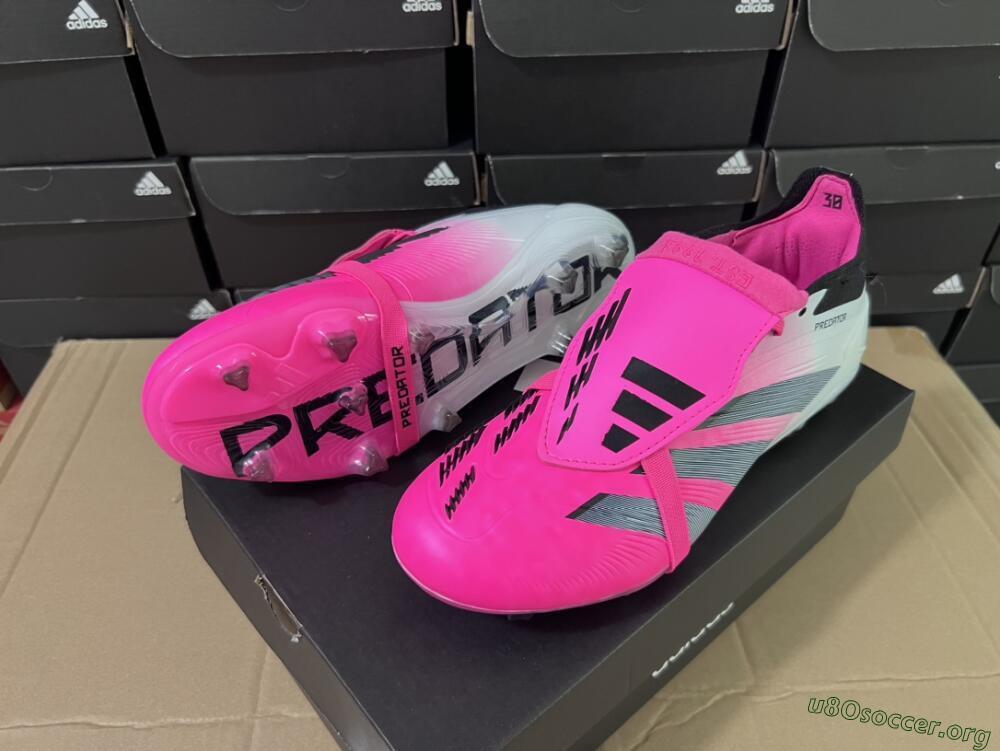 Adidas Predator Elite Foldover Tongue FG Football Boots - Pink/Grey/White
