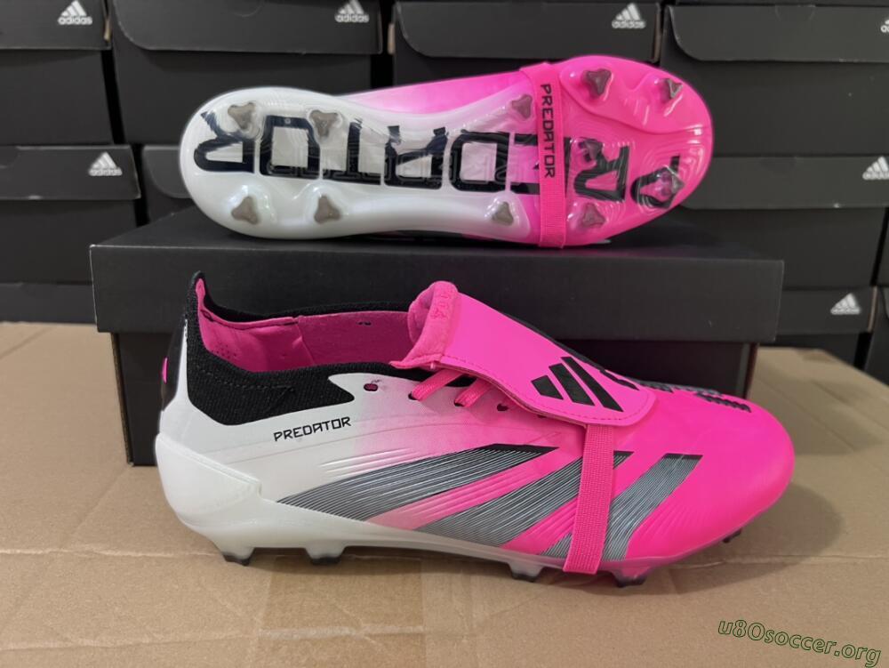 Adidas Predator Elite Foldover Tongue FG Football Boots - Pink/Grey/White
