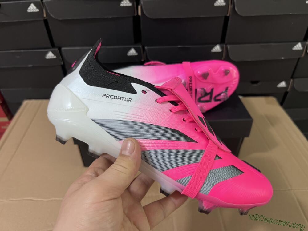 Adidas Predator Elite Foldover Tongue FG Football Boots - Pink/Grey/White