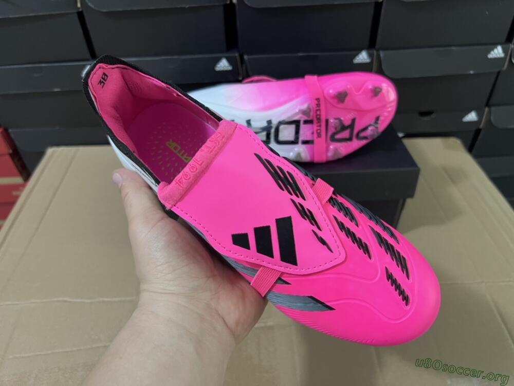 Adidas Predator Elite Foldover Tongue FG Football Boots - Pink/Grey/White