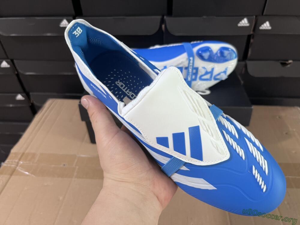 Adidas Predator Elite Foldover Tongue FG Football Boots - Blue/white/Beige
