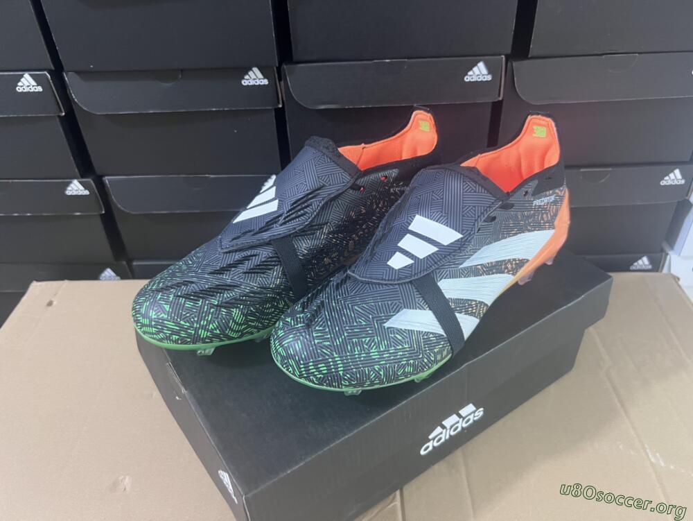 Adidas Predator Elite Foldover Tongue FG Football Boots - Black/White/Green